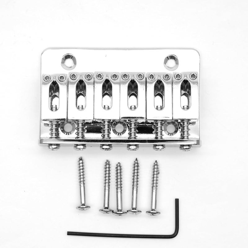 harpfeas 65MM Metal Fixed Hardtail Saddle Bridge Top Load Guitar Tailpiece For 6 string electric guitar or strat guitar (Chrome) - Image 1